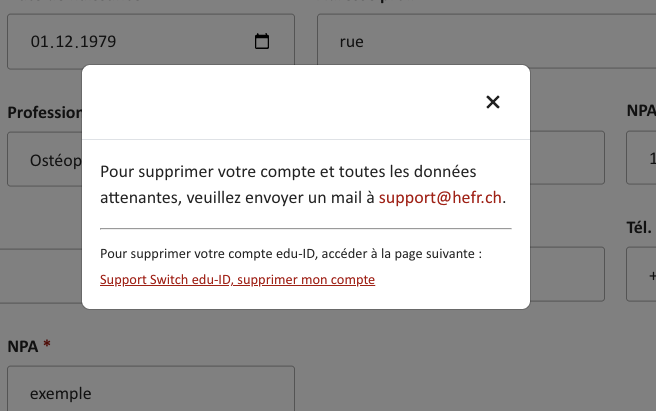 Supprimer Compte